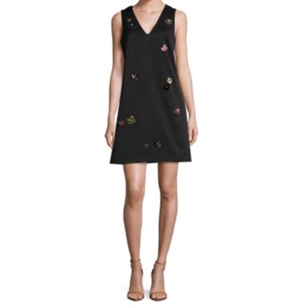 NWT Nicole Miller Appliqué Shift Dress - Size 4